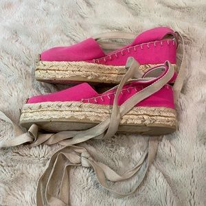 Ralph Lauren Pink Espadrille Wedges